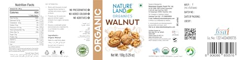 Image of Natureland Organics Walnuts (Akhrot) 150 Gm - Without Shell (Pack of 3)