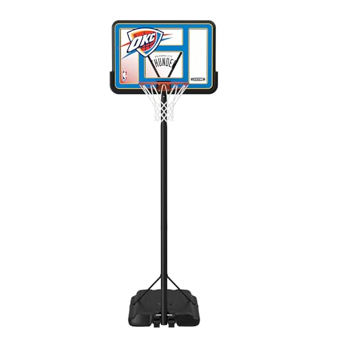 Image of Lifetime NBA Oklahoma City Thunder Portable Basketball Hoop, Adjustable Height 7.5-10 Ft, 44 Inch Shatterproof Fusion Backboard, Base with Wheels