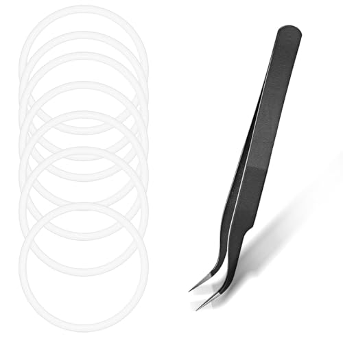 Nujvnuj Lot de 6 joints d'étanchéité en silicone pour gourdes - Kit de joints de rechange universels avec pince à épiler (diamètre 50 mm) - Joints de qualité alimentaire pour gobelets isothermes et