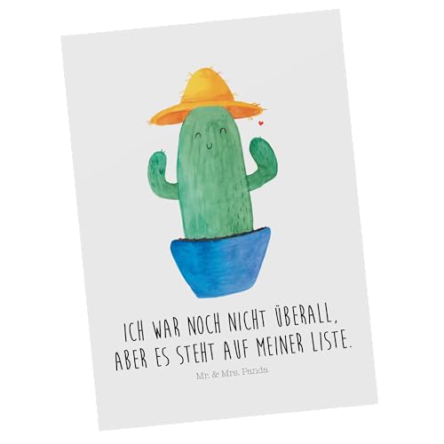 Die bezaubernde Mr. & Mrs. Panda Kaktus Sonnenhut Postkarte - Ein fröhliches Geschenk der Kaktusliebe