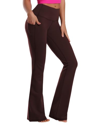 Image of BUBBLELIME Women Out Pockets High Waist Bootlegs Tummy Control Yoga Flared