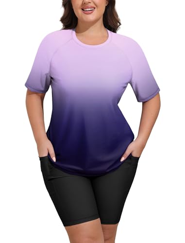 Swimming Suits for Women Full Coverage Swimsuits Swimwear Rash Guard Swim Tops with Built in Bra L - image 1