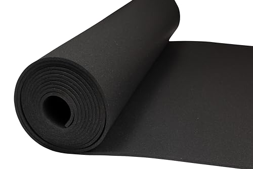 Playsafer Genaflex Rubber Gym Floor Mat Heavy Duty Commercial Protective Gym Flooring Roll - 8mm Thick (Black 4 X 4)