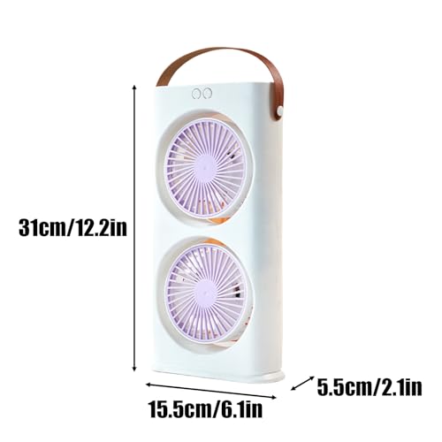 Ventilateur de bureau et table pliable double tête 1200mAh 3 vitesses - 7