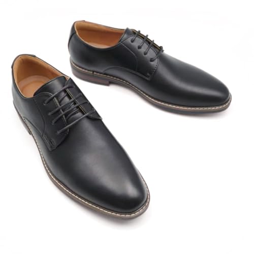 Image of Finishing & Sewing Men's Cap Toe Lace Up Oxford Dress Shoes