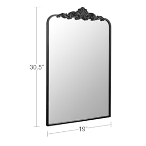 Ruomeng Traditional Wall Mirror, Black Bathroom Mirror Baroque Inspired Wall Décor, Accent Mirror for Vanity Entryway and Living Room, 19” x 30.5” Ruomeng Traditional Wall Mirror Black Bathroom Mirror Baroque Inspired Wall Decor Accent Mirror for Vanity Entryway and Living Room 19 x 305