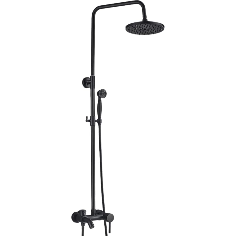 OZBMA Thermostatic Shower Set Rainfall Waterfall Panel/Column Jets Mixer Hand Faucet Tower Tub Spout (Matte Black a A)
