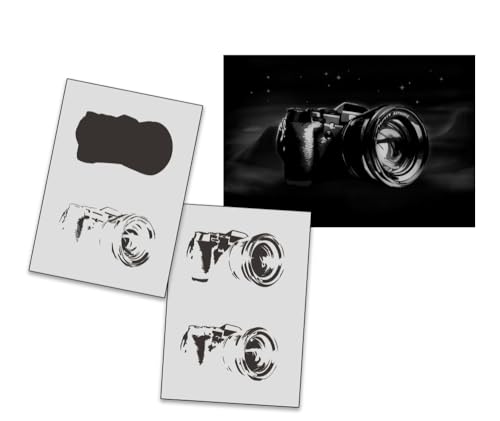 AS-316 Kamera Step by Step Airbrushschablone Size L