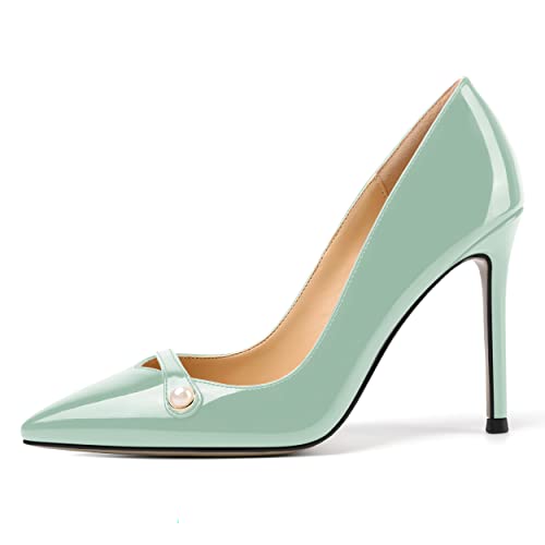 ROSERWISH Womens Night Club Slip On Sexy Pointed Toe Party Patent Stiletto High Heel Pumps Dress Shoes 4 Inch2