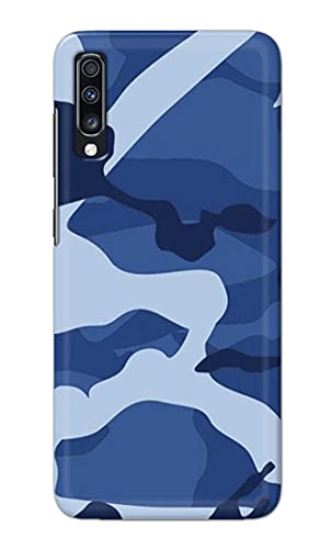 Image of Printed Hard Back Cover Case for Samsung Galaxy A70 | Samsung Galaxy A70s Back Cover (Army Blue Pattern) -702