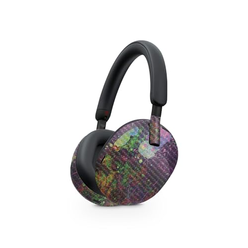 Image of MightySkins Carbon Fiber Skin Compatible with Sony WH-1000XM5 Headphones - Paint Drip | Protective, Durable Textured Carbon Fiber Finish | Easy to Apply