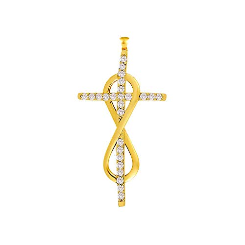 Pendentif croix et infini or 375 et zirconium, un cadeau symbolique et éternel