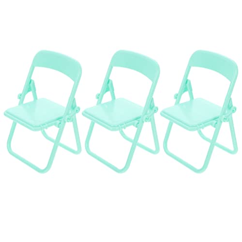 ibasenice 3piezas Sillas De Casa De Muñecas Sillas Plegables Miniatura Muebles para Muñecas Decoración para Casas Miniatura para Coleccionistas y Decoración De Escritorio
