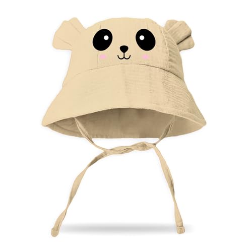 Bucket Hat, Baby Fisherman Hat Toddler Baby Cotton Nursery Bucket Hats Headwrap for Nursery Hats Wine Red(Light Coffee)