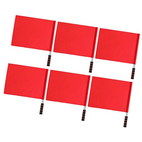 Gogogmee 6pcs Racing Referee Flags Multi-function Handheld Signal Flags for Sports Traffic and Events Sturdy Poles for High Visibility