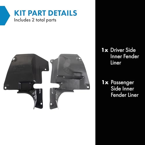 TRQ Driver and Passenger Side Inner Fender Liner Set Compatible with 2014-2018 Mazda 3 2014-2017 6 2013-2016 CX-5 by TRQ - Image 2