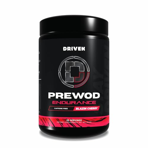 Driven PREWOD Caffeine-Free Pre-Workout – 25 Servings – Stimulant-Free Supplement with Beta-Alanine, Citrulline & Electrolyte Support – Focus, Endurance & Strength for High-Intensity Training