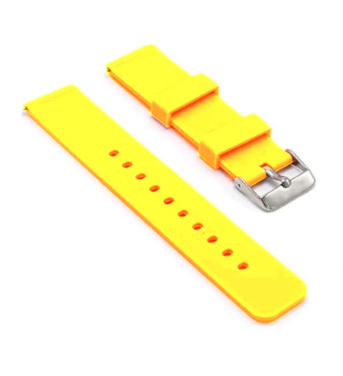 SBWC Yellow Rubber Silicon Watch strap 16mm 18mm 20mm 22mm Yellow Rubber Watch Strap For Men And Women Steel Buckle (22mm) (B0BHTL6F8M) Amazon Price History, Amazon Price Tracker