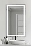 RENOVASHOP Espejo Luz LED para Baño con Iluminación Regulable,50×70 cm, Vidrio Templado, Rectangular, Control Táctil 3...