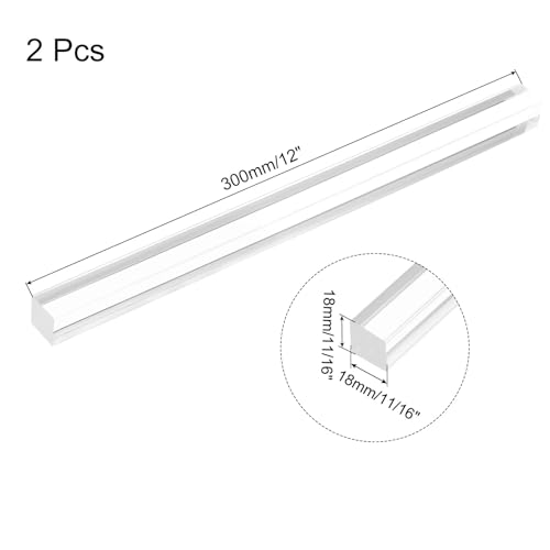 Image of MECCANIXITY 2pcs Acrylic Square Rods 11 /16 inch x 12 inch Clear Acrylic Dowel Rods Sticks Acrylic Plastic Sticks Strip for DIY Crafts Lighting Gardening Decorations - 18mm x 300mm