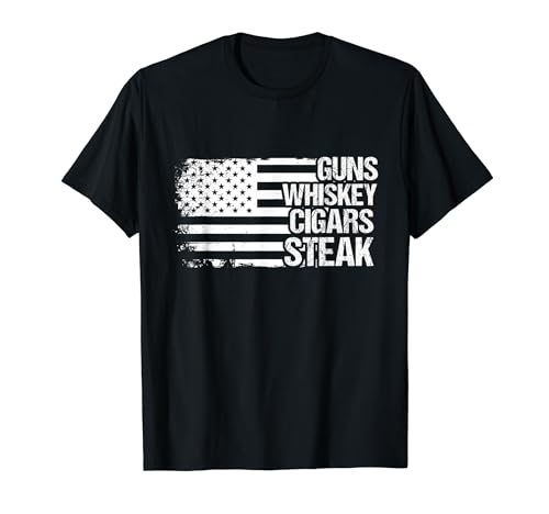 pistolen whiskey zigarren steak USA T-Shirt