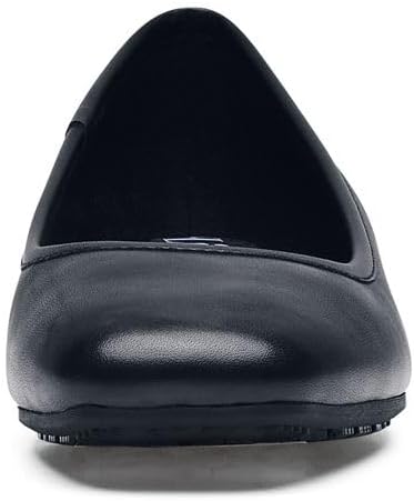 LILA Women's Slip-Resistant Work Flats – Stylish Ballet Flat Work Shoes with Cushioned Insoles & Water-Resistant Uppers – Comfortable Non-Slip Footwear for Healthcare, Hospitality & Teaching - Lorelai