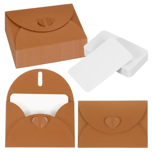 Enveloppes avec fermoir en forme de coeur lot de 50 pour accompagner vos cadeaux de vacances