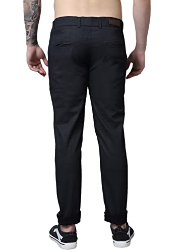 Image of Majestic Man Slim Fit Casual Trousers for Men (28, Black)