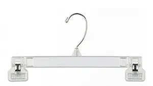 NAHANCO 6010 Plastic Skirt/Pant Hanger with Pinch Grips, Metal Swivel Hook, 10