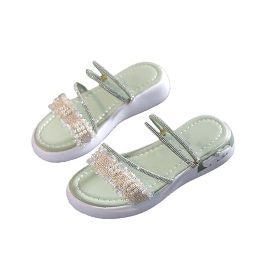 Womens Sandals Flat rhinestone two-way sandals for women new summer one-strap sandals for women to wear as outerwear thick-soled wedge-heeled ladies shoes