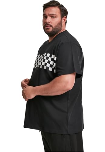 Urban Classics Check Panel Hombre Camiseta Negro L 100% algodón Regular