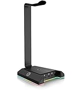 EKSA Gaming Headset Stand Holder, Aluminum RGB 7.1 Surround Sound Headphone Headset Stand Holder ...