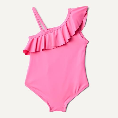 Image of Amazon Essentials Girls and Toddlers' Asymmetric Frill One-Piece Swimsuit