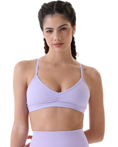 Image of AUROLA Mercury Workout Sports Bras Women Athletic Removable Padded Backless Strapy Minimal Crop Top