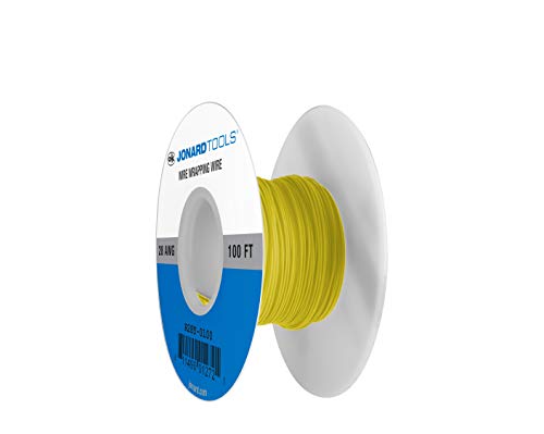 Câble cuivre plaqué argent isole Kynar 28 AWG flexible pour câblage précis jaune