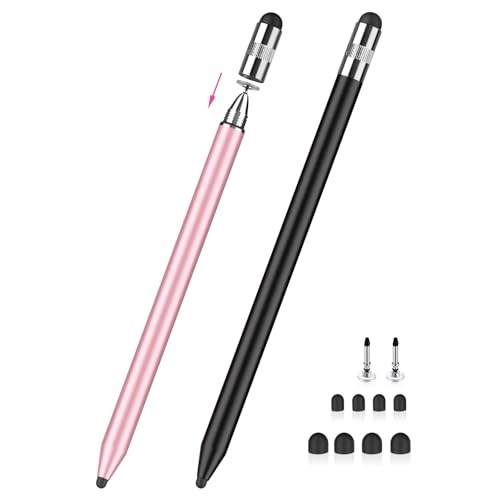3-in-1 Stylus Pen with 8 Rubber Tips and 2 Disc Tips, Compatible with i-pad, iphone, tablet, Touch Screen Divice