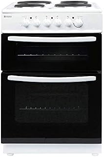 Haden HEST60W Electric Cooker  Freestanding 64 Litre Oven with 4 Solid Plate Rings - Twin Cavity Electric Cooker - 60cm, White - CF27