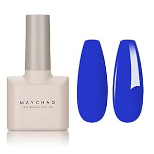 MAYCHAO Neon Blau Gel Nagellack – 15 Ml, Hält Bis 28 Tage, Schnelltrocknend Mit UV/LED Licht