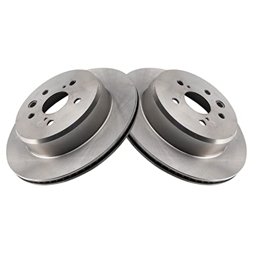 Image of TRQ Rear Brake Pad and Rotor Set Ceramic Vented Rotors | For 2016-2017 Lexus GS200t