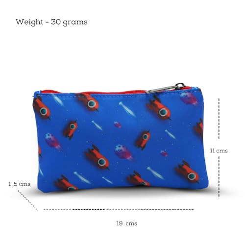 Image of VISMIINTREND Flat Pouch with Mid-Space Print - Perfect for School, Office, or Travel