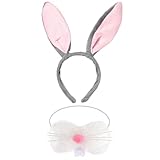 DUINIU Diadema De Orejas De Conejo De 1 Pieza Y Nariz De 1 Pieza, Tocado De Felpa Lindo, Accesorios De Vestir De Vacaciones, Accesorios De Fiesta, Diadema De rol.