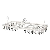 シービージャパン 洗濯物干し 【3点フックで傾かない】 ピンチハンガー 42ピンチ 隠し干し2重フレーム 絡まりにくいピンチ構造 干し分けピンチ ホワイト×グレー 傾かないランドリーハンガー42P Kogure THE HANGERS