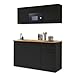 Produktbild 84-240-18 Single Küche JAZZ Küchenblock Küchenzeile Schwarz ca. 160 x 212 x 60 cm