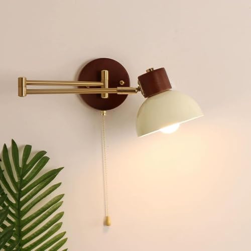 Applique murale avec interrupteur à glissière pratique et finition dorée vintage crème