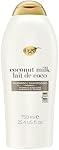 OGX Nourishing + Shampooing hydratant au lait de coco pour fort & Cheveux sains, avec lait de coco, huile de coco & Protéines blanches d'oeufs, surfactants sans parabène, sans sulfate, 25.4 C'est vrai.
