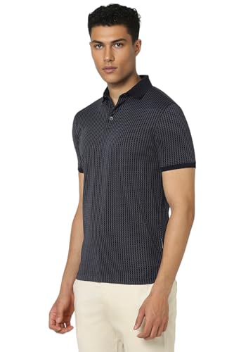 Image of Van Heusen Men's Cotton Regular Print Polo Neck T-Shirt
