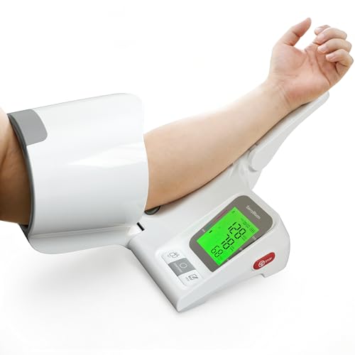 SavvyBloom Automatic Upper Arm Blood Pressure Monitor for Home Use One-Button Operation with Auto-Fit Arm Barrel BP Machine Fits Multiple Arm Sizes 7.1-16.5 for 2 Users Store 99 Readings