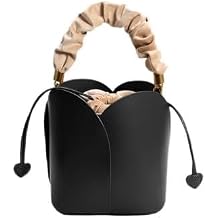 Women's Vegan Leather Tulip shape Handbags - Hobo Bag Fashion Crossbody Shoulder Purse Soft Casual Handbag with Adjustable Strap for Suitable for use in multiple occasions BLACK