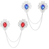 Mens Brooch Suit Pin Badge Chains Brooch Chain Collar Mens Brooch Lapel Pin Silvery Metal Brooch Pin Vintage Men's Brooch Suit Accessories Men (Blue)