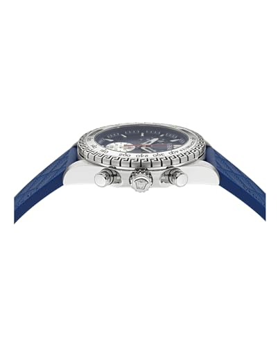 Versace Chrono X Collection Luxury Mens Watch Timepieces with a Blue Strap and Dial Featuring a Stainless Steel Case3